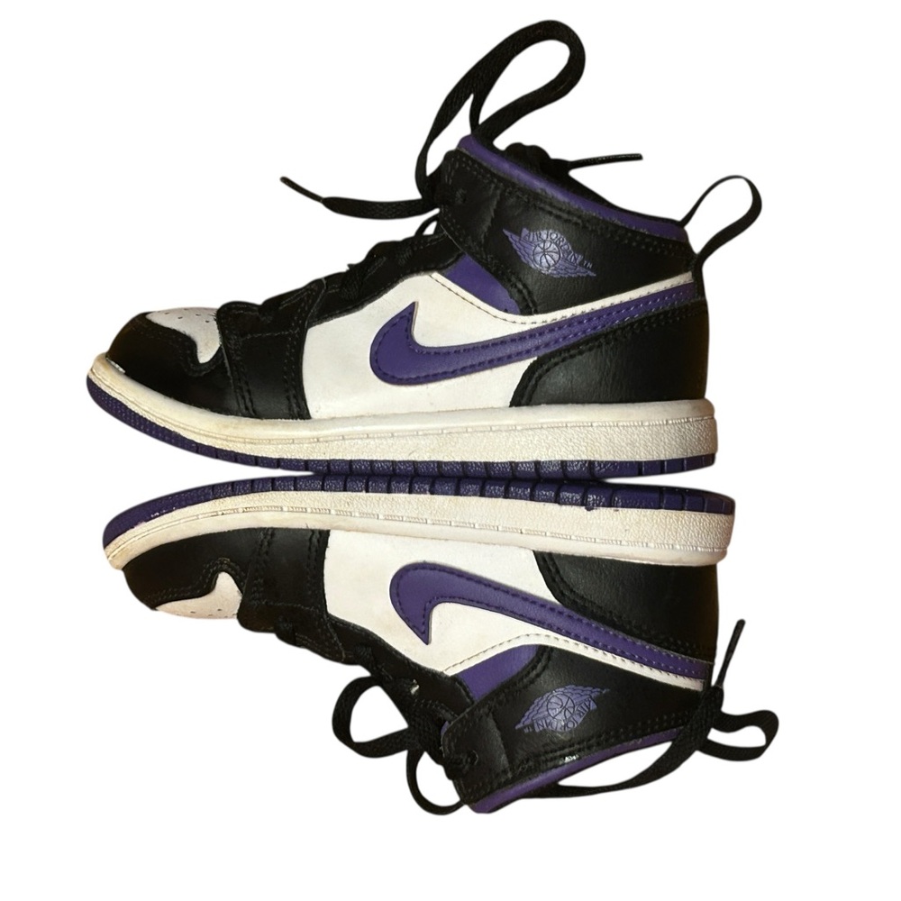 JORDAN Air Jordan 1 Mid sneakers Size 9 Toddler Purple/Black - Picture 5 of 9